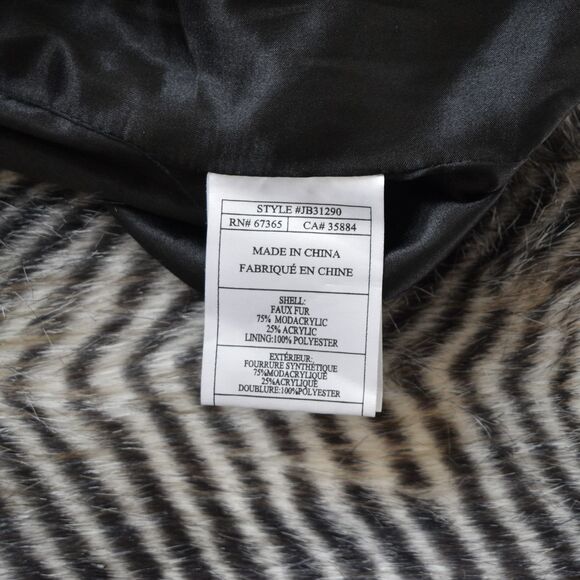 JACK Women's Faux Fur Vest Black Ivory Size M - Picture 7 of 9